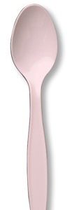 Light Pink Plastic Spoons Pk25-0