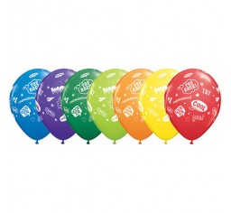 Congrats Messages Carnival Asstd 11"/28cm Printed Balloon -0