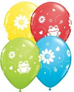 Frogs & Daisies 30cm Printed Helium Latex Balloon -0