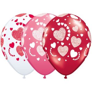 Etched Hearts 30cm Printed Helium Latex Balloon -0