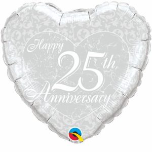 25th Anniversary Heart 18" Foil Balloon-0