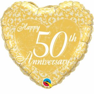 50th Anniversary Heart 18" foil balloon-0