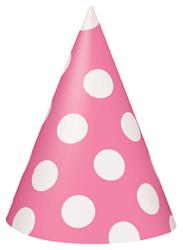 Party Hats Pink Polka Dots Pk8-0