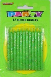 Lime Green Glitter Candles-0