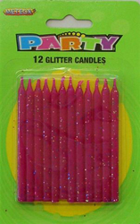 Pink/Fuchsia Glitter Candles-0