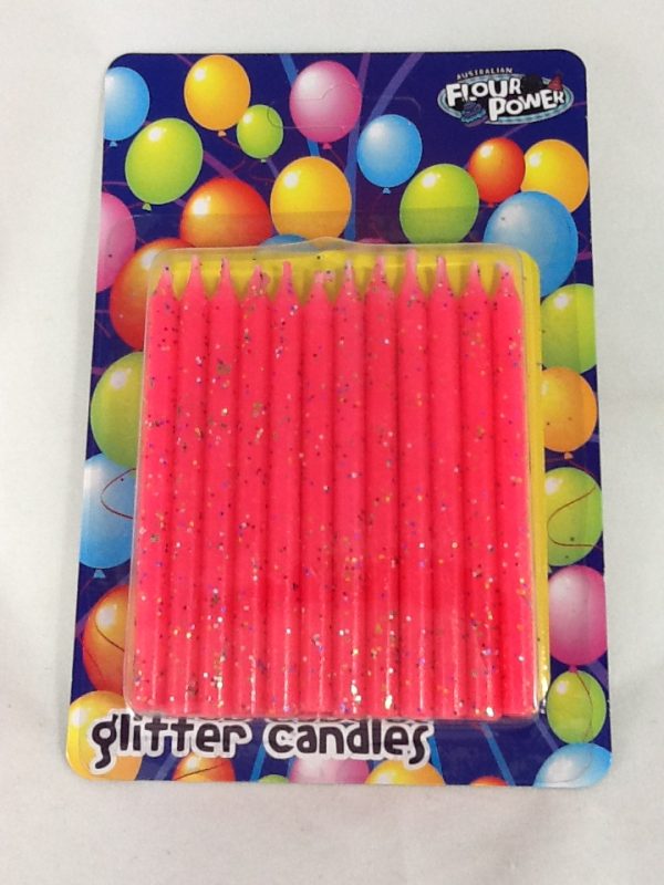 Pink Glitter Candles x 24-0