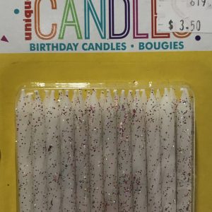 White Glitter Candles x 24-0