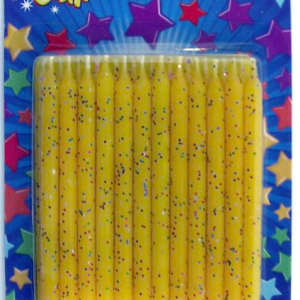 Yellow Glitter Candles x 24-0