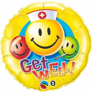 Get Well Soon Smiley 18" Foil Balloon-0