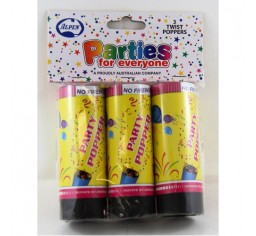 Twist Party Popper 10.5cm 3pk-0