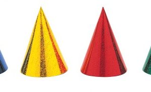 Holographic Laser Cone Party Hats Assorted-0