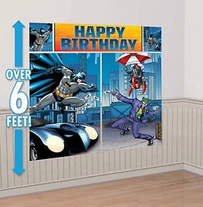 Batman Happy Birthday Scene Setter Wall Decorating Kit -0