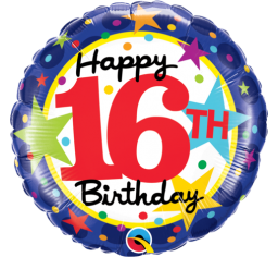 16th Birthday Stars 18" foil balloon-0