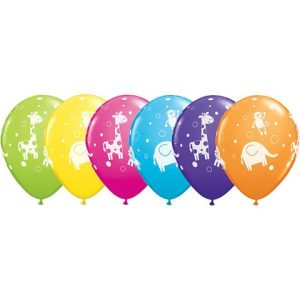 Cute & Cuddly Jungle Animals 28cm/11" printed latex balloons-0