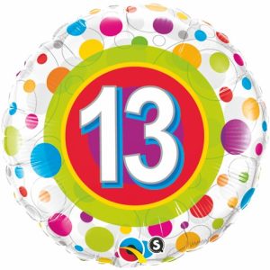 13th Birthday Colorful Dots 18" foil balloon-0