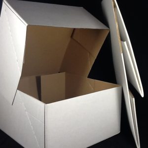 Cake Box 10" collapsible cardboard white-0