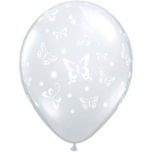 Butterflies-A-Round Clear 16"/40cm Printed Balloon -0