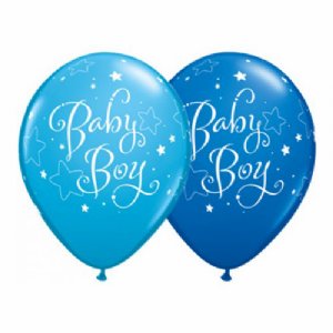 Baby Boy Stars 11"/28cm Printed Helium Balloon -0