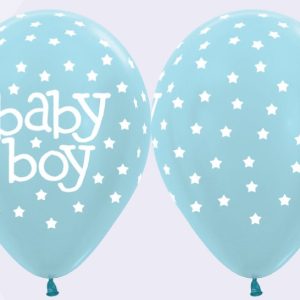 Baby Boy Pearl Blue 30cm Printed Helium Latex Balloon -0