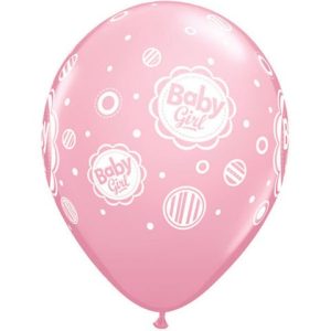 Baby Girl Dots 28cm Printed Helium Latex Balloon -0