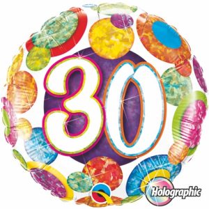 30th Big Dots & Glitz Holographic 18" Foil balloon-0