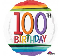 100th Rainbow Birthday 18" Foil balloon-0