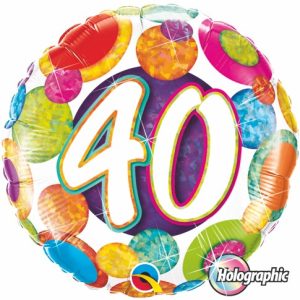 40th Big Dots & Glitz Holographic 18" Foil balloon-0