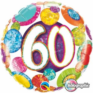 60th Big Dots & Glitz Holographic 18" Foil balloon-0