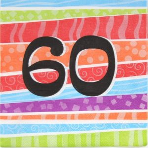 60th birthday printed 2ply napkin P25-0