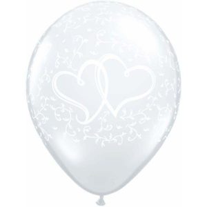 Entwined Hearts Clear 11"/28cm Printed Balloons-0