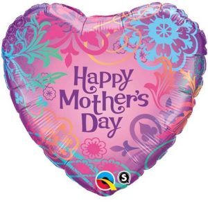 Mothers Day Filigree Heart 18" foil balloon -0