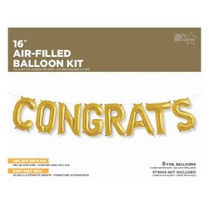 Congrats Gold 16" (Air-Fill) Easy Self Seal Kit-0