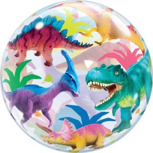 Colourful Dinosaurs (2 side print) Qualatex Bubble 56cm (22")-0