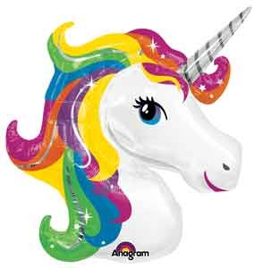 Unicorn Shape Foil Balloon Rainbow-0