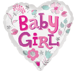 Baby Girl Heart 18" Foil Balloon-0