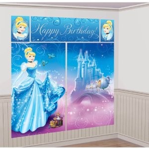 Cinderella Happy Birthday Scene Setter Wall Decorating Kit -0