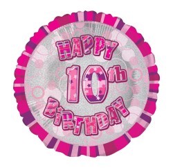 10th Birthday Pink 18" foil balloon-0