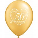 50th Gold Wedding Anniversary 28cm Printed Balloon -0