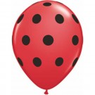 Polka Dot Red with black spots 28cm Printed Latex Balloon -0