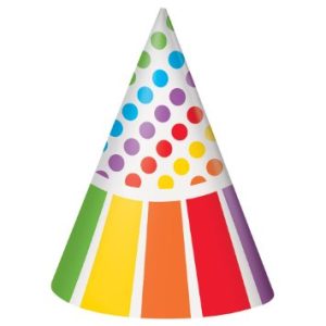 Rainbow Party Hats 8pk-0