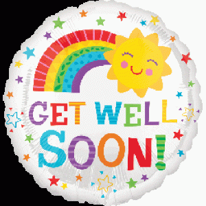 Get Well Soon Happy Sun 18" Foil Balloon-0