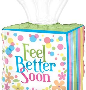 Feel Better Soon Tissue Box 33" Shape Foil Balloon-0