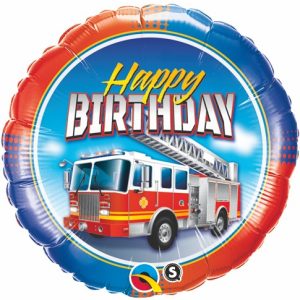 Fire Truck Happy Birthday 18" Foil Balloon-0