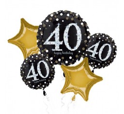 40th Sparkling Birthday Balloon Bouquet Kit-0