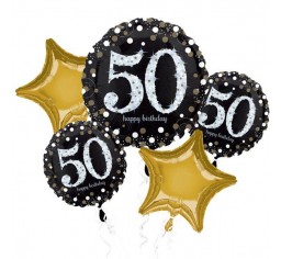 50th Sparkling Birthday Balloon Bouquet Kit-0