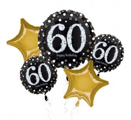 60th Sparkling Birthday Balloon Bouquet Kit-0