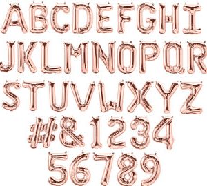 16" (air-fill) Rose Gold Easy Self Seal Foil Letters & Numbers-0