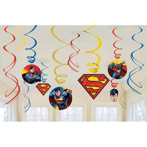 Superman Swirl Decorations Pk12-0