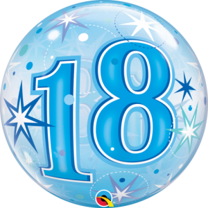 18 Blue Starburst Sparkle 22" Bubble Balloon-0