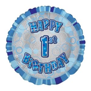 1st Birthday Blue 18" Foil -0